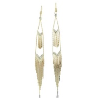 Strut Your Stuff With These Timeless Textured Gold-Tone Chain and Rhinestone Fashion Earrings, 6 Inches Strut Your Stuff With These Timeless Textured Gold-Tone Chain and Rhinestone Fashion Earrings, 6 Inches