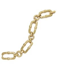A classic Lauren by Ralph Lauren style features rectangular links in 14k gold-plated mixed metal. Approximate length: 7-1/2 inches. A classic Lauren by Ralph Lauren style features rectangular links in 14k gold-plated mixed metal. Approximate length: 7-1/2 inches.