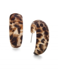 Snap up this sassy new trend. Animal prints are all the rage this season, and Style&co.'s plastic leopard print hoops are no exception. Crafted in mixed metal. Approximate diameter: 1-1/4 inches. Snap up this sassy new trend. Animal prints are all the rage this season, and Style&co.'s plastic leopard print hoops are no exception. Crafted in mixed metal. Approximate diameter: 1-1/4 inches.