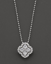 Diamond clover necklace in white gold. Diamond clover necklace in white gold.