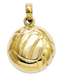 The perfect serve. This cute charm makes the perfect gift for the all-star volleyball player. Crafted in 14k gold. Chain not included. Approximate length: 9/10 inch. Approximate width: 3/5 inch. The perfect serve. This cute charm makes the perfect gift for the all-star volleyball player. Crafted in 14k gold. Chain not included. Approximate length: 9/10 inch. Approximate width: 3/5 inch.