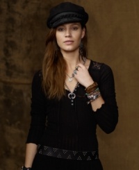 A pretty lace back plays up the sweetness on Denim & Supply Ralph Lauren's cotton pointelle Henley, but it looks equally chic mixed with edgier pieces for effortless cool. A pretty lace back plays up the sweetness on Denim & Supply Ralph Lauren's cotton pointelle Henley, but it looks equally chic mixed with edgier pieces for effortless cool.