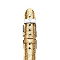 MICHELE 18mm Metallic Gold Leather Strap MICHELE 18mm Metallic Gold Leather Strap