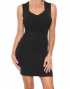 Women's French Connection T-Dani Crepe Scoop Neck Racer Dress in Black