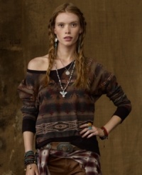 A bold Southwestern-inspired print enlivens Denim & Supply Ralph Lauren's cool cotton fleece, lending an element of wilderness style to everyday essentials. A bold Southwestern-inspired print enlivens Denim & Supply Ralph Lauren's cool cotton fleece, lending an element of wilderness style to everyday essentials.