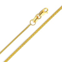 14K Yellow Gold 0.9mm Braided Wheat Chain Necklace with Lobster Claw Clasp 14K Yellow Gold 0.9mm Braided Wheat Chain Necklace with Lobster Claw Clasp