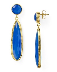 Coralia Leets has refined daytime jewelry by blending natural stones with elegantly simple construction. Here the designer combines chalcedony and 22-karat gold to create a pair of delicate drop earrings. Coralia Leets has refined daytime jewelry by blending natural stones with elegantly simple construction. Here the designer combines chalcedony and 22-karat gold to create a pair of delicate drop earrings.