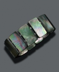 Shine from inside and out. Rainbows of purple, green and blue shimmer from this luminous bracelet of black Tahitian mother-of-pearl (15-20 mm). Stretches to fit wrist. Approximate length: 8 inches. Shine from inside and out. Rainbows of purple, green and blue shimmer from this luminous bracelet of black Tahitian mother-of-pearl (15-20 mm). Stretches to fit wrist. Approximate length: 8 inches.