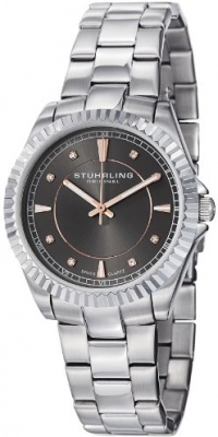 Stuhrling Original Women's 408L.121154 Aquadiver Regatta Lady Marine Swiss Quartz Grey Dial Stainless Steel Bracelet Watch Stuhrling Original Women's 408L.121154 Aquadiver Regatta Lady Marine Swiss Quartz Grey Dial Stainless Steel Bracelet Watch