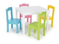 Tot Tutors Kids' Table and 4 Chair Set, Pastel Wood Tot Tutors Kids' Table and 4 Chair Set, Pastel Wood