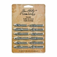 Advantus Metal Pen Nibs by Tim Holtz Idea-ology, 12 per Pack, Various Sizes, TH92909