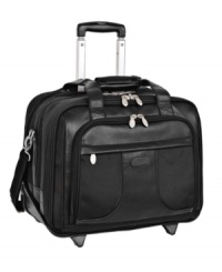 A true business professional. Understanding the needs of the frequent flyer, this rolling laptop case features a removable briefcase for getting on with life once you land. More than just luggage, this case offers ample organizational features and multiple compartments ideal for both trips overnight and trips to the office.