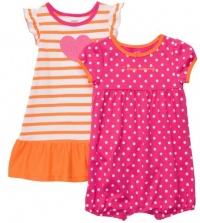 Carter's Girls 3-24 Months Dots and Stripes Romper and Dress Set (6 Months, Pink/Orange) Carter's Girls 3-24 Months Dots and Stripes Romper and Dress Set (6 Months, Pink/Orange)