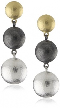 GURHAN Lentil White and Dark Silver with Gold Lentil Short Drop Earrings GURHAN Lentil White and Dark Silver with Gold Lentil Short Drop Earrings