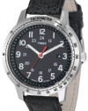 Timex Men's T2N639 Weekender Sport Black Dial Black Distressed Leather Strap Watch