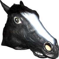 Realistic Black Horse Mask: Full Face Rubber Latex with Faux Fur Costume Mask Realistic Black Horse Mask: Full Face Rubber Latex with Faux Fur Costume Mask