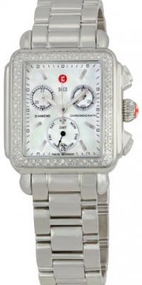 Michele Woman's MWW06P000002 Deco Day Diamond 3-Link Stainless Steel Bracelet Watch