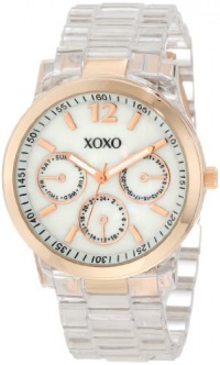 XOXO Women's XO5516 Clear Bracelet with Rose Gold Case Watch XOXO Women's XO5516 Clear Bracelet with Rose Gold Case Watch