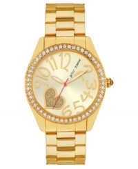 Give your heart to Betsey Johnson with this shimmering watch with crystal accents. Give your heart to Betsey Johnson with this shimmering watch with crystal accents.
