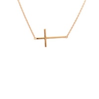 apop nyc 14k Rose Gold Vermeil Horizontal Cross Necklace 16 - 17 inch apop nyc 14k Rose Gold Vermeil Horizontal Cross Necklace 16 - 17 inch