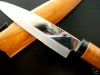 Japanese Stainless Steel Paring Knife with Scabbard- Brown Handle