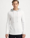 The essential waffle-knit henley, shaped in richly textured cotton, gets a refreshing update as a drawstring hoodie lends endless style and versatility to your weekend basics.Attached drawstring hoodCottonMachine washImported