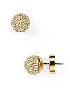Day or after dark, MICHAEL Michael Kors' pavé -decked studs bring the sparkle. This golden pair stuns with everything from denim to cocktail dresses.