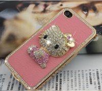 Hello Kitty Luxury Pink leather Rhinestone Crystal Case Cover for iPhone 4 4S Hello Kitty Luxury Pink leather Rhinestone Crystal Case Cover for iPhone 4 4S