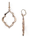 Rose gold plate is twisted into a chic jewel box statement on this pair of T Tahari drop earrings, which are an easy and pretty way to add subtle sparkle to any ensemble.