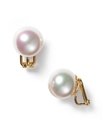 These clip on white pearl earrings look timelessly elegant. These clip on white pearl earrings look timelessly elegant.