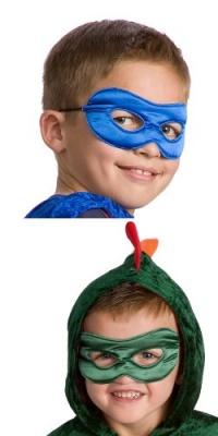 Little Adventures Reversible Superhero Mask Set of 2 for Boys-Red & Black, Blue & Green