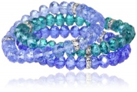 Nine West True Blue Multi-Tone Blue Beaded Stretch Bracelet Nine West True Blue Multi-Tone Blue Beaded Stretch Bracelet