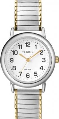 Carriage Women's C3C363 Two-Tone Round Case White Dial Two-Tone Stainless Steel Expansion Band Watch Carriage Women's C3C363 Two-Tone Round Case White Dial Two-Tone Stainless Steel Expansion Band Watch