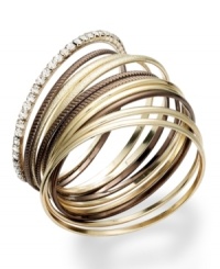 This set of 11 bangle bracelets from INC International Concepts shines with glass crystals and cup-chain details. Crafted in 12k gold-plated mixed metal. Approximate diameter: 2-1/2 inches. This set of 11 bangle bracelets from INC International Concepts shines with glass crystals and cup-chain details. Crafted in 12k gold-plated mixed metal. Approximate diameter: 2-1/2 inches.
