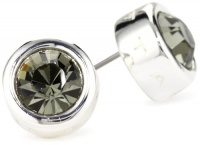 T Tahari Silver and Black Diamond Crystal Signature Stud Earrings T Tahari Silver and Black Diamond Crystal Signature Stud Earrings