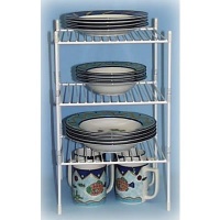Grayline 40182, Medium Triple Stackable Shelves, White Grayline 40182, Medium Triple Stackable Shelves, White