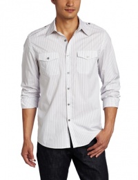 Kenneth Cole Men's Dressy Military Stripe Shirt