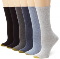 Gold Toe Women's 6 Pack Ribbed Crew Gold Toe Women's 6 Pack Ribbed Crew