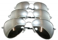G&G Chrome Metal Silver Mirrored Aviator Sunglasses 3 Pair Special Spring Hinges G&G Chrome Metal Silver Mirrored Aviator Sunglasses 3 Pair Special Spring Hinges