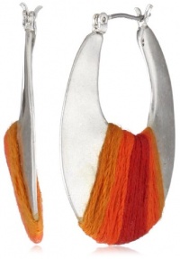 Kenneth Cole New York Urban Fire Multi-Colored Thread Wrapped Oval Hoop Earrings