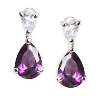 Studio 925 Madeleine Amethyst CZ Sterling Silver Earrings