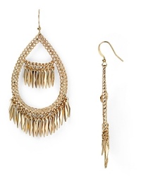 Give your look an instant hit of gypsy luxe with this pair of fringed gold-tone earrings from RJ Graziano. Designed to add texture and glamor, they encapsulate breezy beauty. Give your look an instant hit of gypsy luxe with this pair of fringed gold-tone earrings from RJ Graziano. Designed to add texture and glamor, they encapsulate breezy beauty.