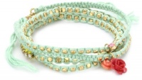 Juicy Couture Heirloom Garden Key Items Aqua Beaded Charm Wrap Bracelet