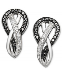 Tie up your look with chic knots to frame your face. This unique stud design by Wrapped in Love™ features round-cut black diamonds (1/6 ct. t.w.) and white diamond accents set in sterling silver. Approximate drop: 3/4 inches. Tie up your look with chic knots to frame your face. This unique stud design by Wrapped in Love™ features round-cut black diamonds (1/6 ct. t.w.) and white diamond accents set in sterling silver. Approximate drop: 3/4 inches.