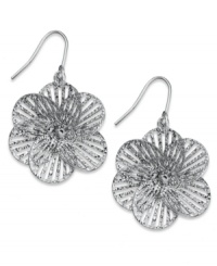 Nature's creation. Giani Bernini draws inspiration from real flowers with these intricate, cut-out drop earrings. Crafted in sterling silver. Approximate drop: 1-1/4 inches. Nature's creation. Giani Bernini draws inspiration from real flowers with these intricate, cut-out drop earrings. Crafted in sterling silver. Approximate drop: 1-1/4 inches.