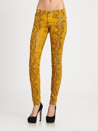 Classic five-pocket jeans updated by a vivacious snake print, high-shine finish and slim-legging fit. THE FITLeg opening, about 10Medium rise, about 8Inseam, about 30THE DETAILSButton closureZip flyFive-pocket style98% cotton/2% spandexDry cleanMade in USA of imported fabricModel shown is 5'9 (175cm) wearing US size 4. Classic five-pocket jeans updated by a vivacious snake print, high-shine finish and slim-legging fit. THE FITLeg opening, about 10Medium rise, about 8Inseam, about 30THE DETAILSButton closureZip flyFive-pocket style98% cotton/2% spandexDry cleanMade in USA of imported fabricModel shown is 5'9 (175cm) wearing US size 4.