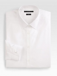 A slim-fitting shirt in mini-diamante cotton jacquard with tonal embroidery at the waist. Buttonfront Mother-of-pearl cufflinks Cotton Dry clean Made in Italy A slim-fitting shirt in mini-diamante cotton jacquard with tonal embroidery at the waist. Buttonfront Mother-of-pearl cufflinks Cotton Dry clean Made in Italy