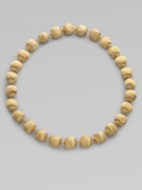 From the Africa Collection. A single strand of textured 18K gold beads.18K gold Length, about 18 Lobster clasp closure Made in Italy From the Africa Collection. A single strand of textured 18K gold beads.18K gold Length, about 18 Lobster clasp closure Made in Italy