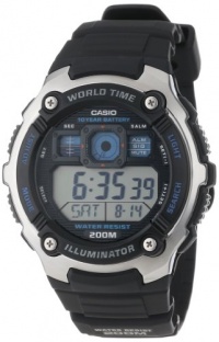 Casio Men's AE2000W-1AV Silver-Tone and Black Multi-Functional Digital Sport Watch