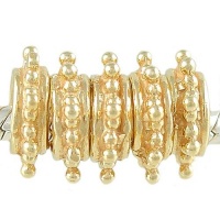 Lot of Five 14K Gold on 925 Sterling Silver Spacer Beads fits European Charm Bracelet Lot of Five 14K Gold on 925 Sterling Silver Spacer Beads fits European Charm Bracelet